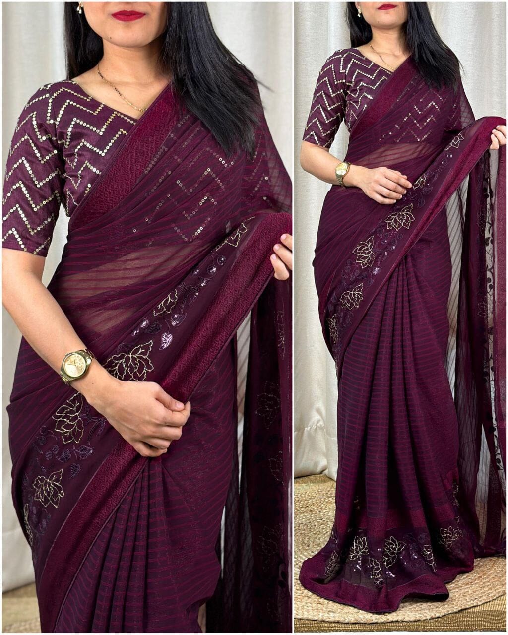 Chiffon saree hot sale designer blouse