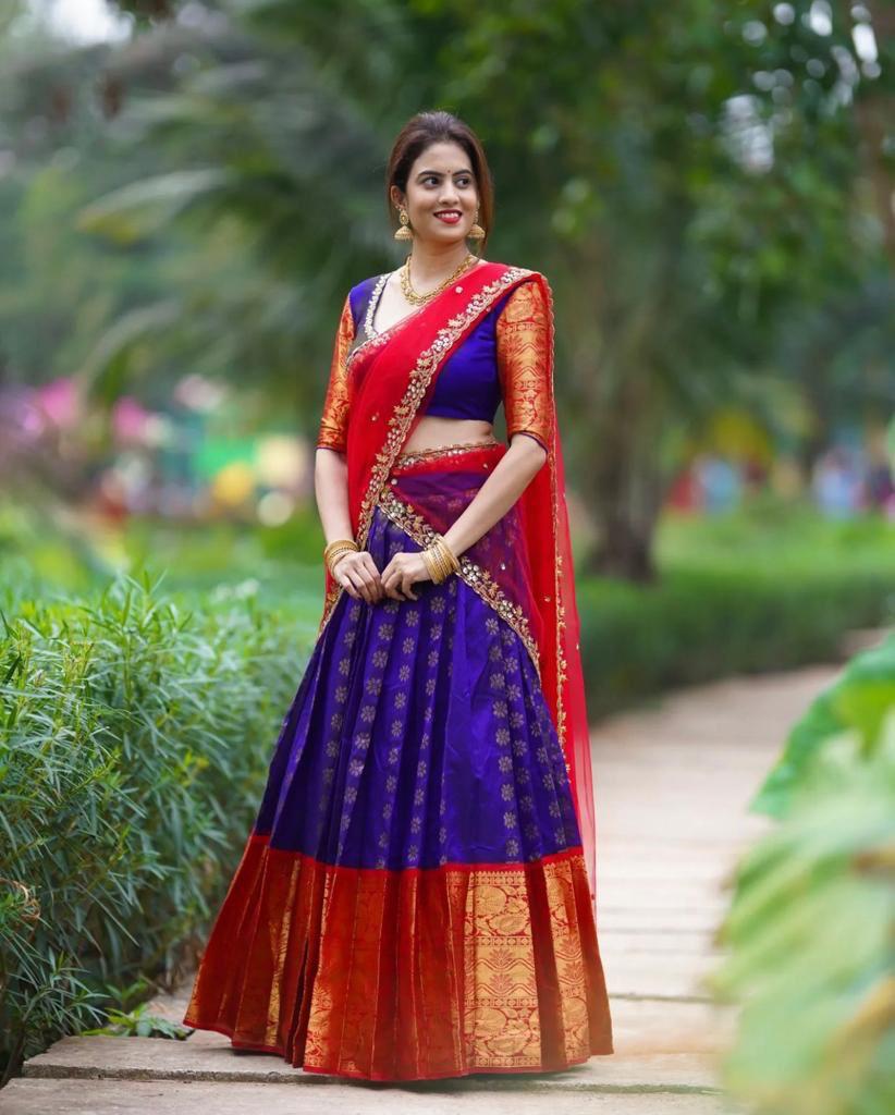 Lehenga half hot sale saree model