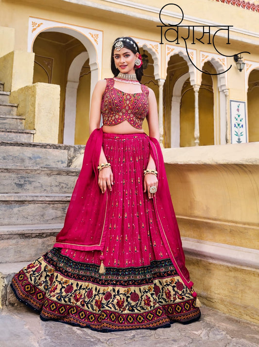 1101 Titliya Heavy Pure Chinon Embroidered Ready to wear Lehenga Choli 3pc Lehenga's Shopin Di Apparels 