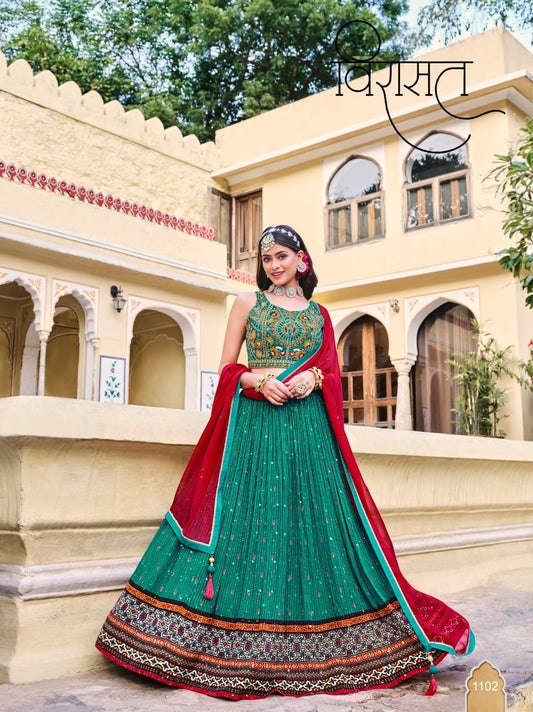 1102 Titliya Heavy Pure Chinon Embroidered Ready to wear Lehenga Choli 3pc Lehenga's Shopin Di Apparels 