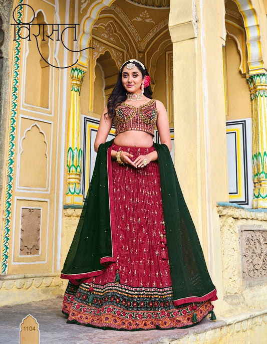 1104 Titliya Heavy Pure Chinon Embroidered Ready to wear Lehenga Choli 3pc Lehenga's Shopin Di Apparels 