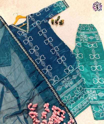 Blue Soft Chinon Silk Embroidered Designer Readymade Suit Ready Made Designer Suits Shopin Di Apparels 