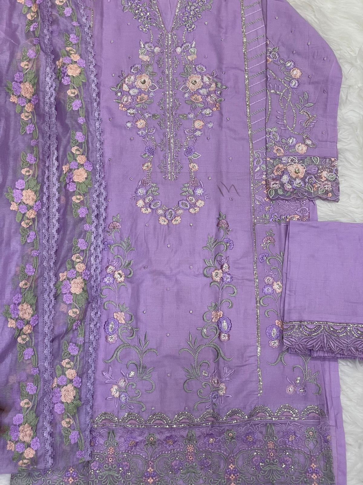 Hit Lavender Purple Mushq Cambric Cotton Pakistani Suit Designer Suits Shopin Di Apparels 