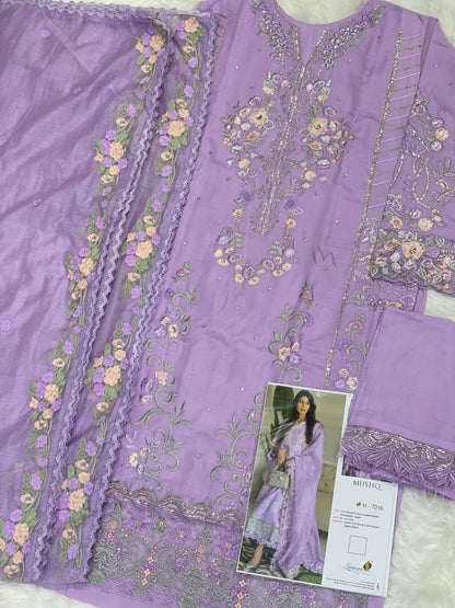 Hit Lavender Purple Mushq Cambric Cotton Pakistani Suit Designer Suits Shopin Di Apparels 