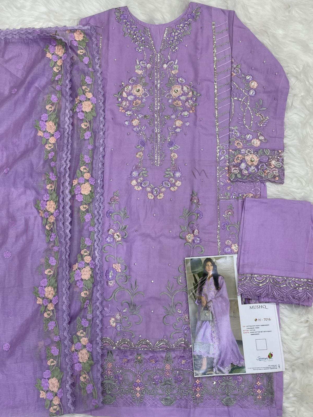 Hit Lavender Purple Mushq Cambric Cotton Pakistani Suit Designer Suits Shopin Di Apparels 