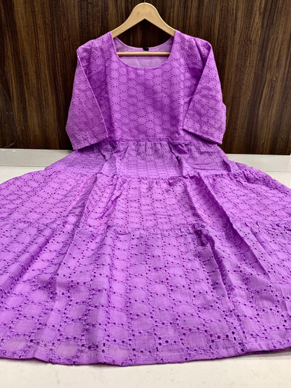 (Light) Purple Hakoba maxi Dress Kurti Kurti Shopin Di Apparels 