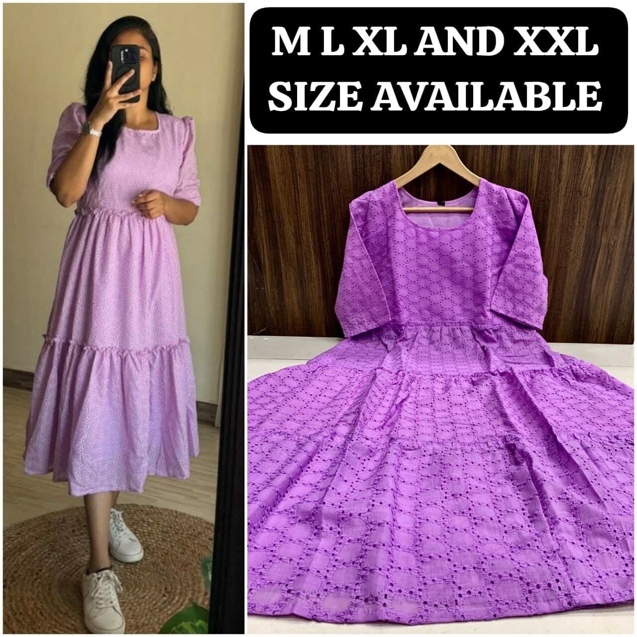 (Light) Purple Hakoba maxi Dress Kurti Kurti Shopin Di Apparels 