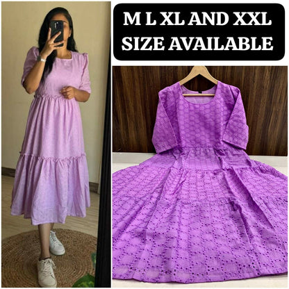 (Light) Purple Hakoba maxi Dress Kurti Kurti Shopin Di Apparels 