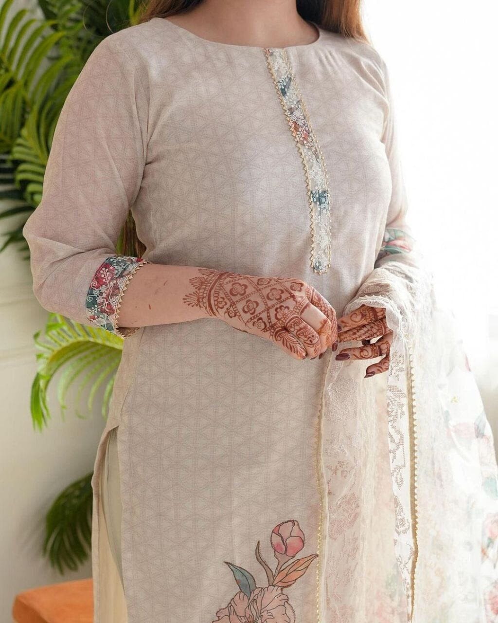 Lilan Cotton Multi Sequence Beautiful Designer Suit Ready Made Designer Suits Shopin Di Apparels 