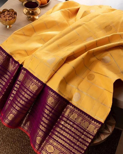 Mango Yellow Lichi Silk Banarasi Saree Silk Saree Shopin Di Apparels 