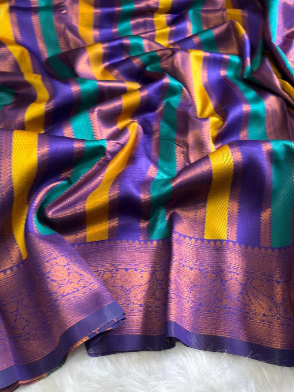 Purple Soft Banarasi Grand Rich Pallu with Brocade Blouse Banarasi Saree Shopin Di Apparels 