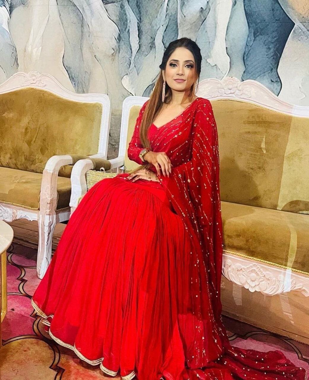Grand Royal Blue And Red Indian Bridal Wedding Lehenga - SNT11061 – Saris  and Things