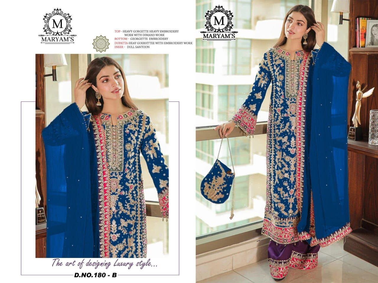 Royal Blue Purple Chinnon Silk Jari Sequence & Coding Embroidered Designer Pakistani Plazzo Suit Designer Suits Shopin Di Apparels 