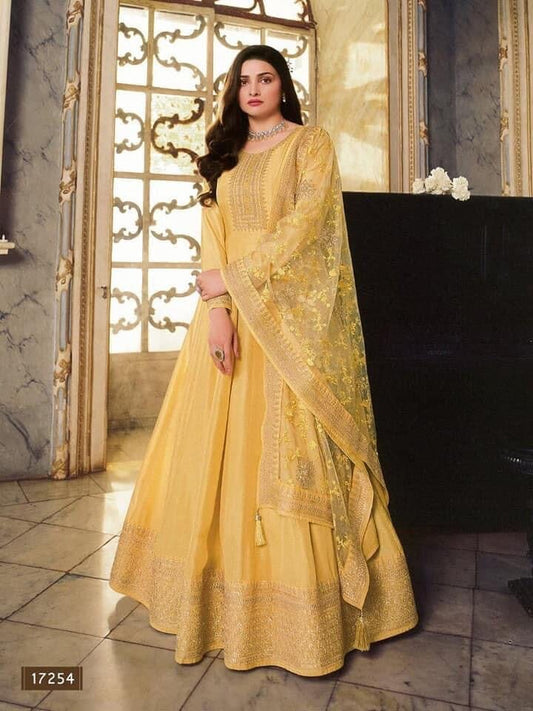 Yellow Hot selling Anarkali Suit Ready Made Designer Suits Shopin Di Apparels 