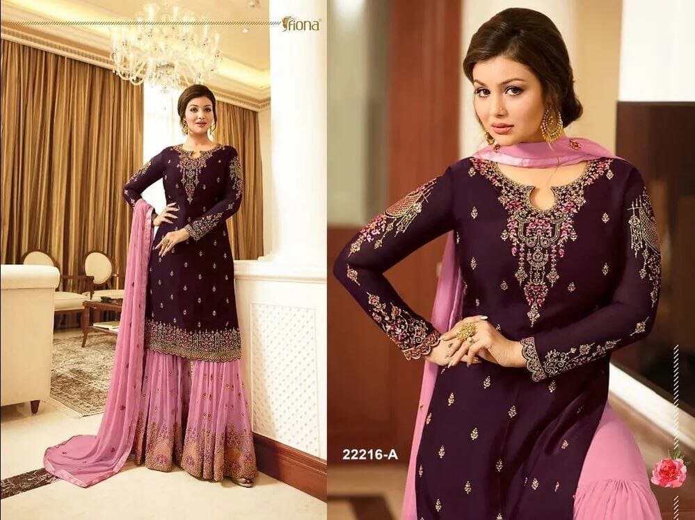 22216A Designer Georgette Sharara Suit Designer Suits Fiona 