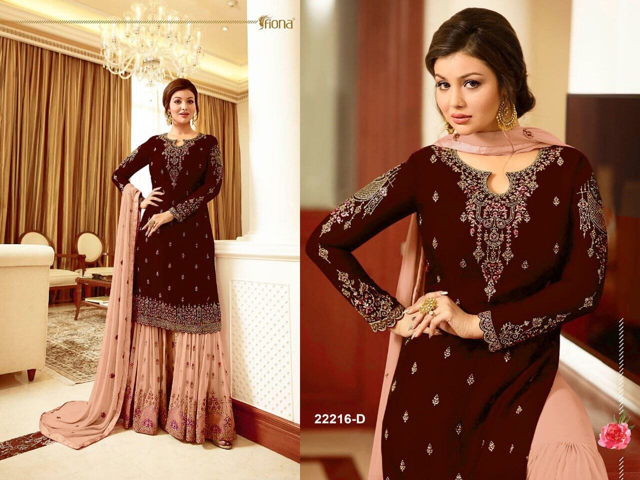 22216D Designer Georgette Sharara Suit Designer Suits Fiona 