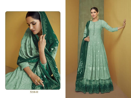 5218 D Heavy Embroidery Glitter Sequence Anarkali Salwar Kameez Designer Suits Shopin Di Apparels 