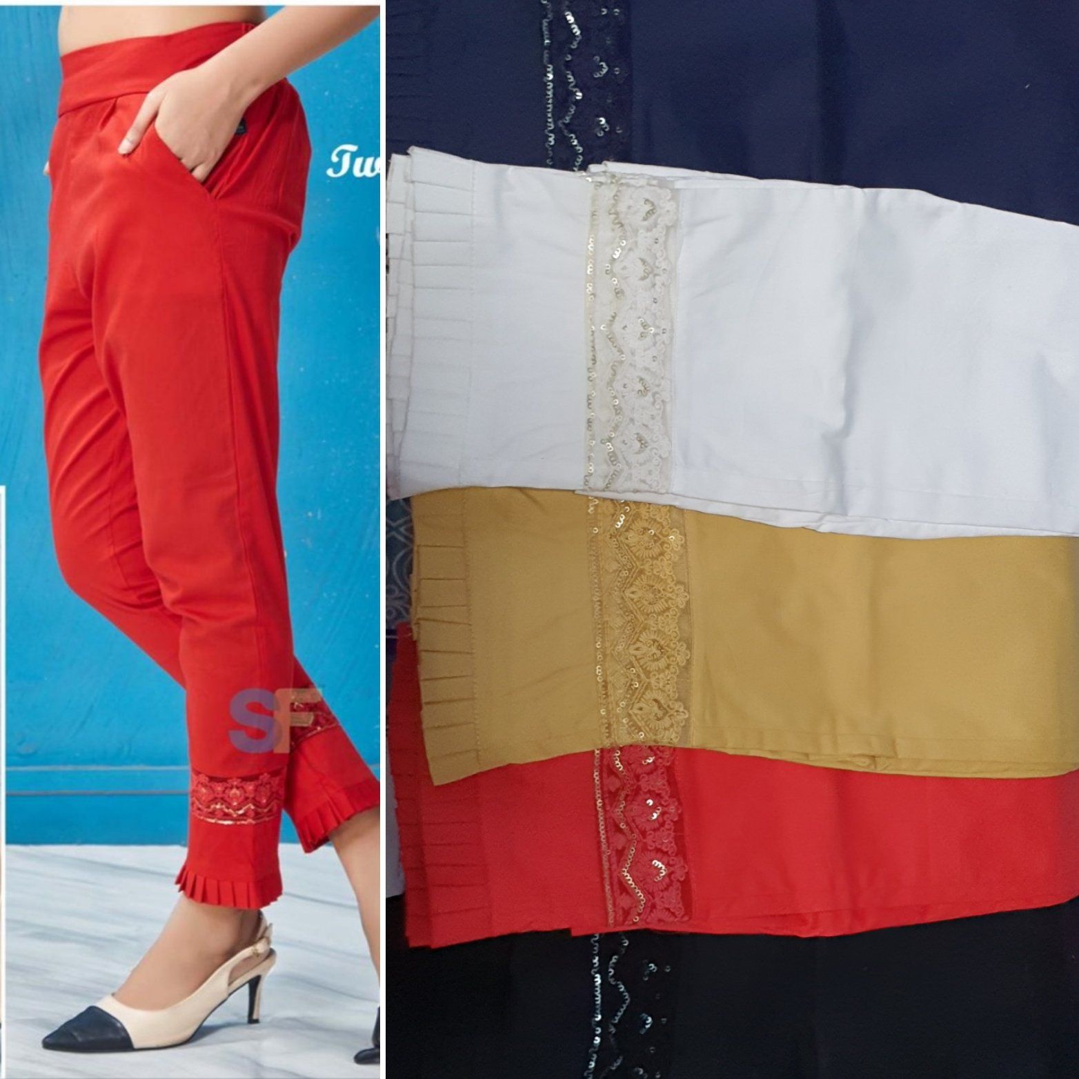 Buy Red Pants for Women by Indie Picks Online | Ajio.com