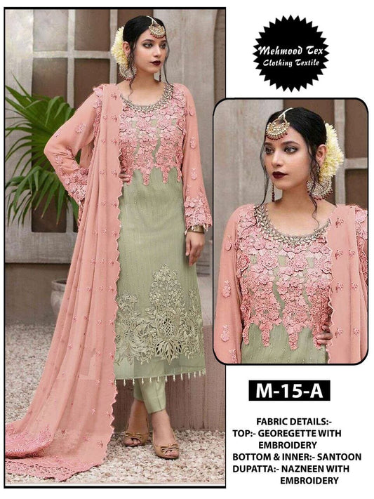 M 15 A Georgette Embroidered Pakistani Suit designers Suits shopindi.sg 