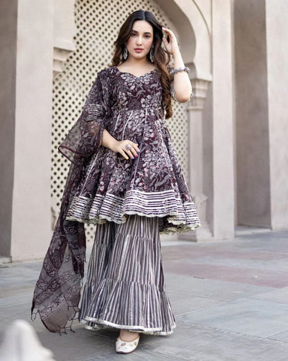 Pure Cotton Sharara Fancy Designer Suit Designer Suits shopindi.sg 