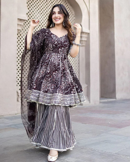 Pure Cotton Sharara Fancy Designer Suit Designer Suits shopindi.sg 