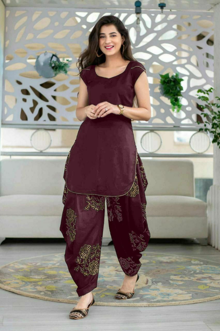 Rayon Sleeveless Kurti and Printed Plazzo Set Kurti and Pant Shopindiapparels.com 