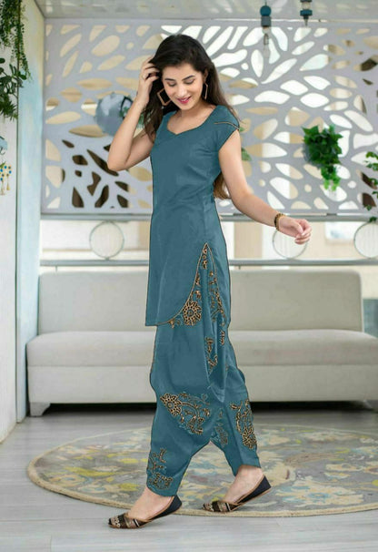 Rayon Sleeveless Kurti and Printed Plazzo Set Kurti and Pant Shopindiapparels.com 