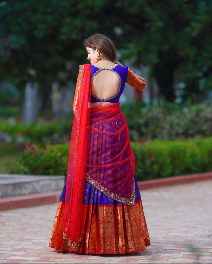 Silk Half Saree Lehenga, Party Wear at Rs 850 in Surat | ID: 2851783232312