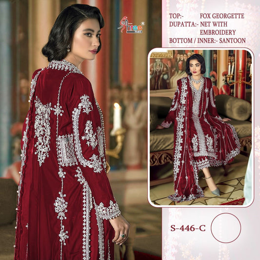 S 446 C Fox Georgette Pakistani Suit Shopindiapparels.com 